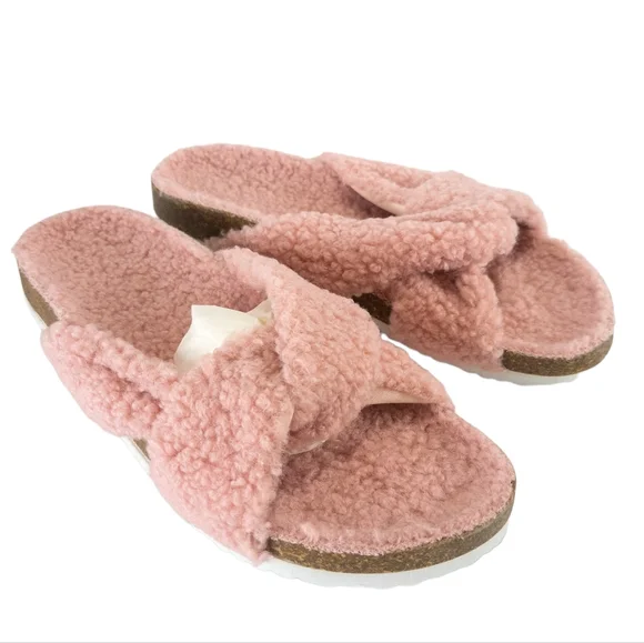 Olivia Miller Lana Sherpa Slippers -10 - Picture 2 of 4